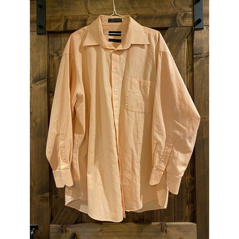 Claiborne Shirt Men's Size‎ Lg 16 1/2-32/33 Button Up T-Weave Long Sleeve Pocket